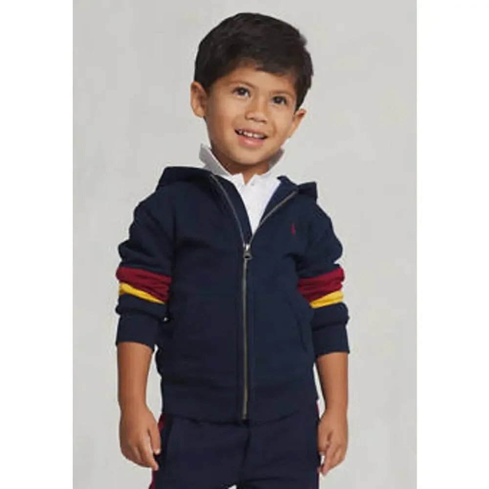 Polo Ralph Lauren Toddler Boys' Full Zip Hooded Sweatshirt SZ 5 Embroidered Logo